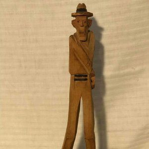 Vintage Mid-Century 1952 Sven Gunnarsson Tennis Player Partially Painted Wooden